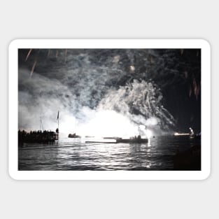 Fireworks black and white / Swiss Artwork Photography Sticker